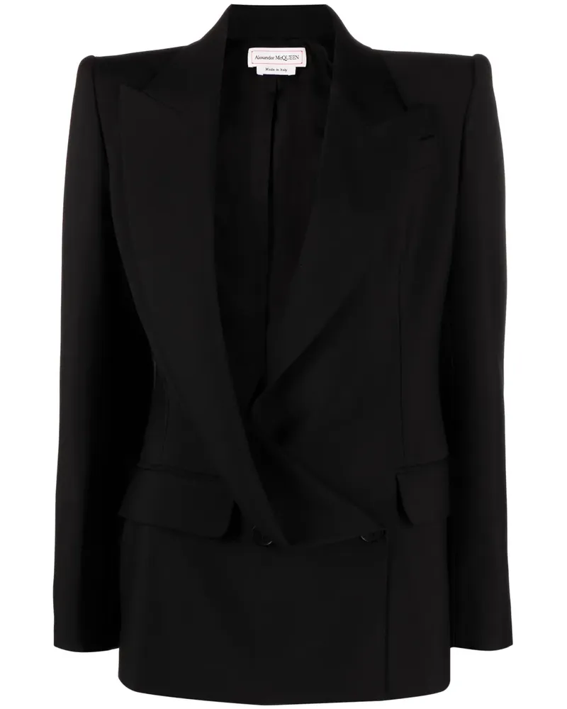 Alexander McQueen Asymmetrischer Blazer - Schwarz Schwarz