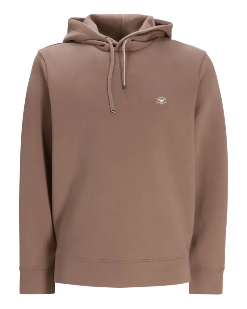 Emporio Armani Hoodie mit Logo-Patch - Nude Nude