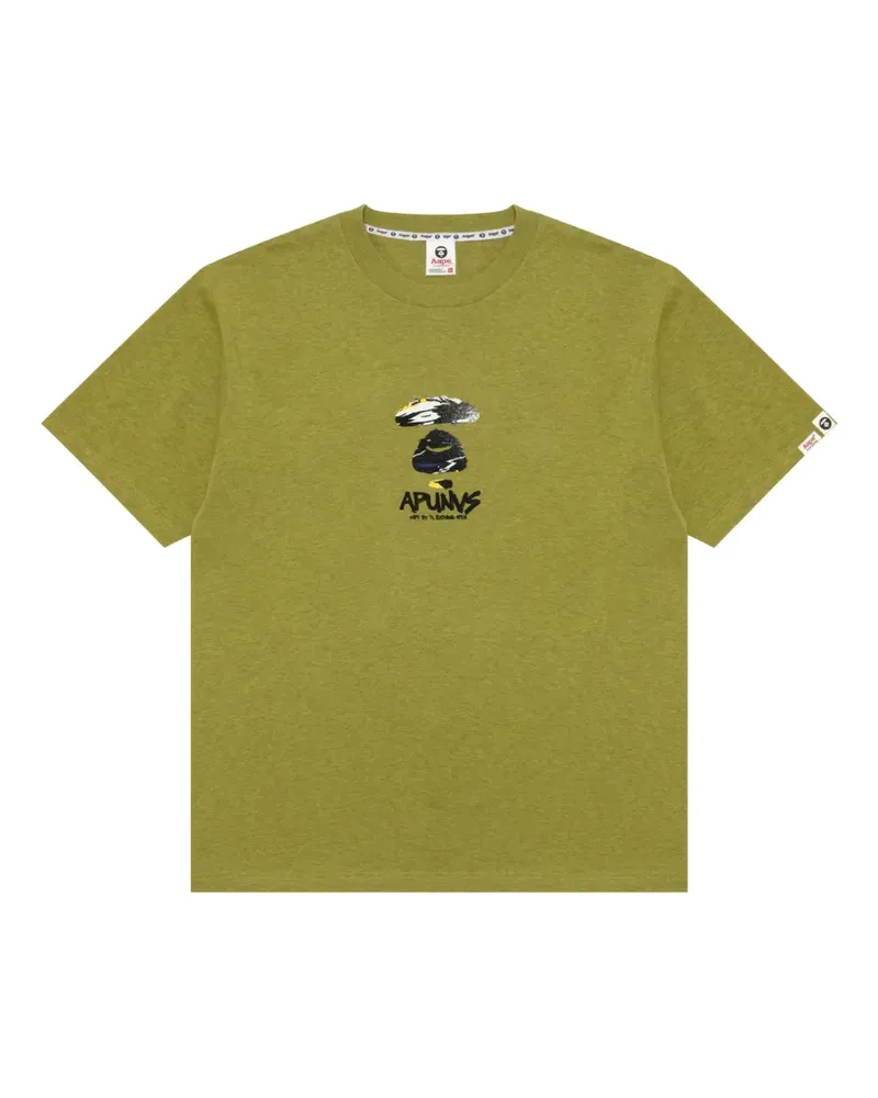 BAPE T-Shirt mit Logo-Patch - Grün Grün
