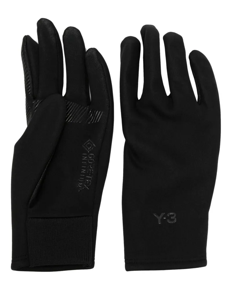 Y-3 Handschuhe mit Logo - Schwarz Schwarz