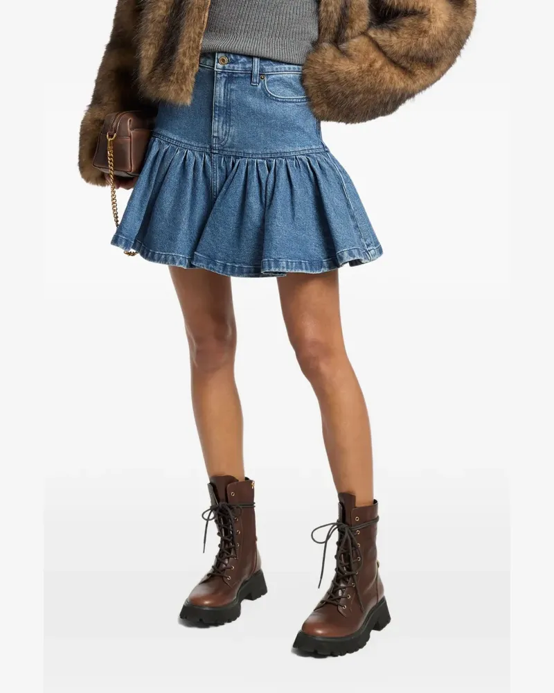 Michael Kors Jeans-Minirock mit Volant-Saum - Blau Blau