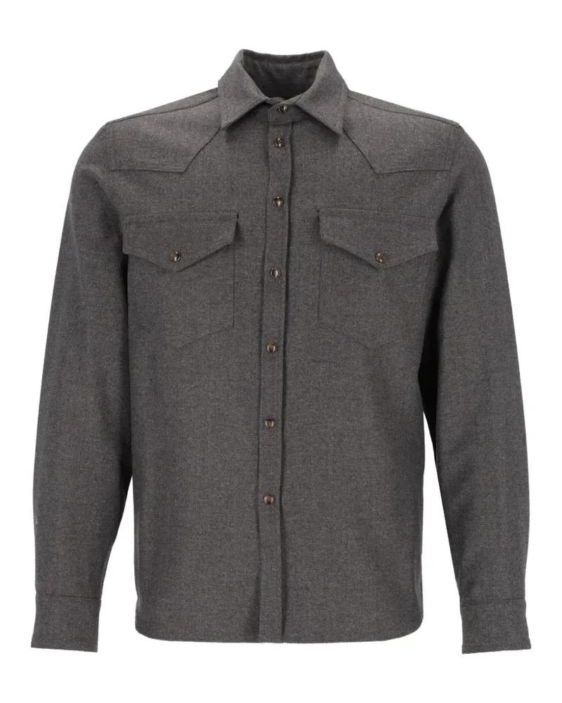 nine:inthe:morning Tobia Hemd mit Western-Passe - Grau Grau