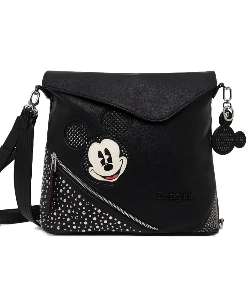 Desigual Mickey Mouse Rucksack mit Nieten - Schwarz Schwarz