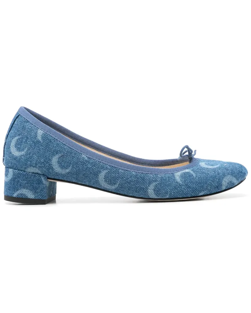 Marine Serre x Repetto Camille Pumps 30mm - Blau Blau