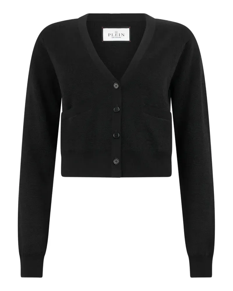 Philipp Plein Cardigan aus Monogramm-Jacquard - Schwarz Schwarz