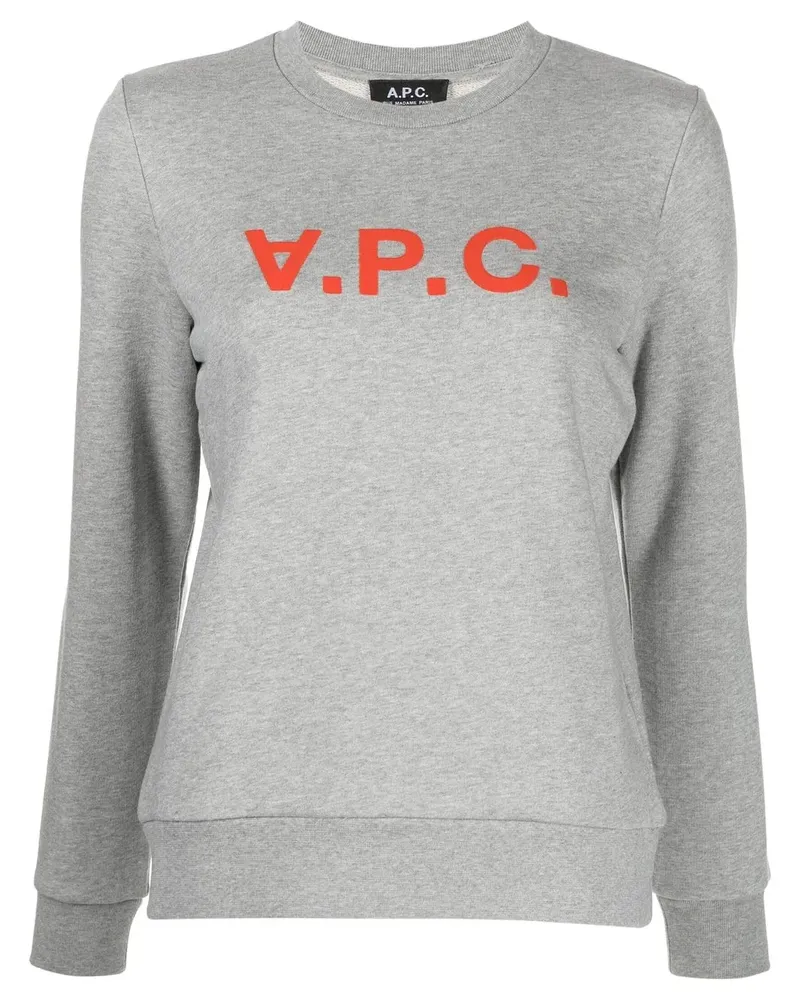 A.P.C. Sweatshirt mit Logo-Print - Grau Grau