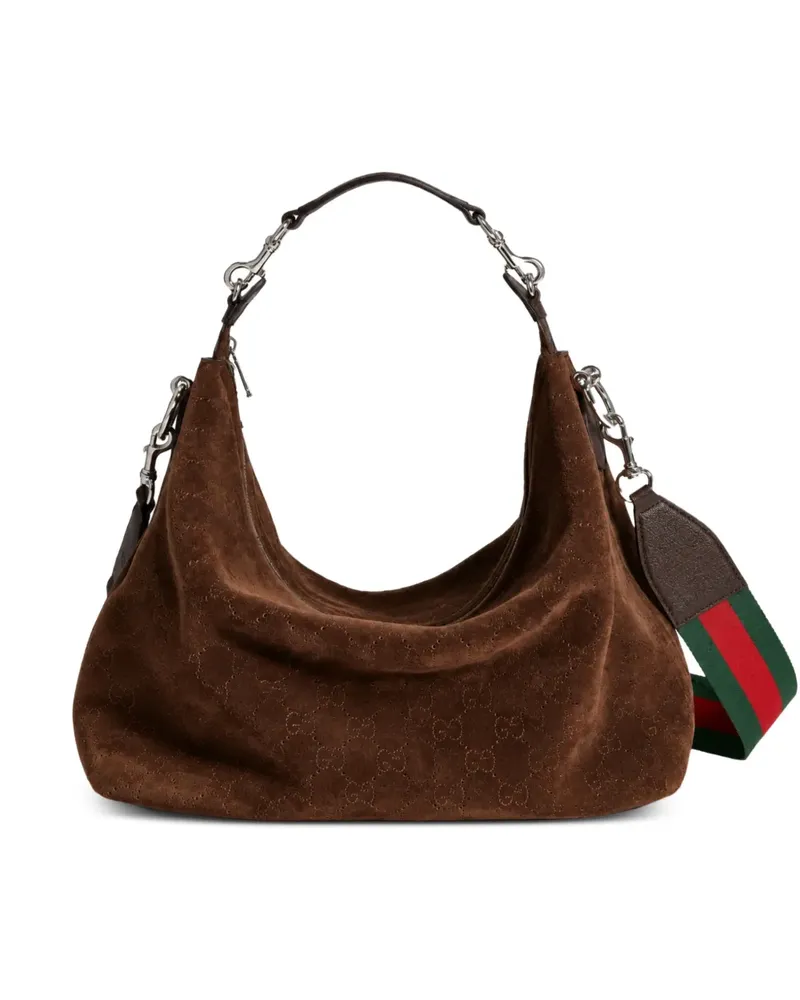 Gucci Perforierte Brera GG Schultertasche - Braun Braun