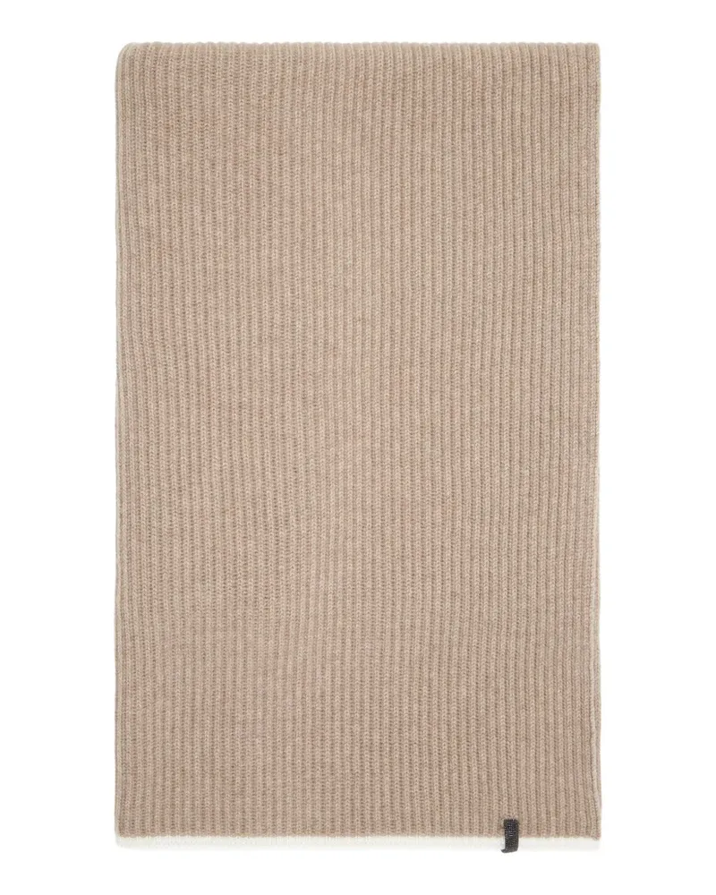 Brunello Cucinelli Gerippter Schal - Nude Nude