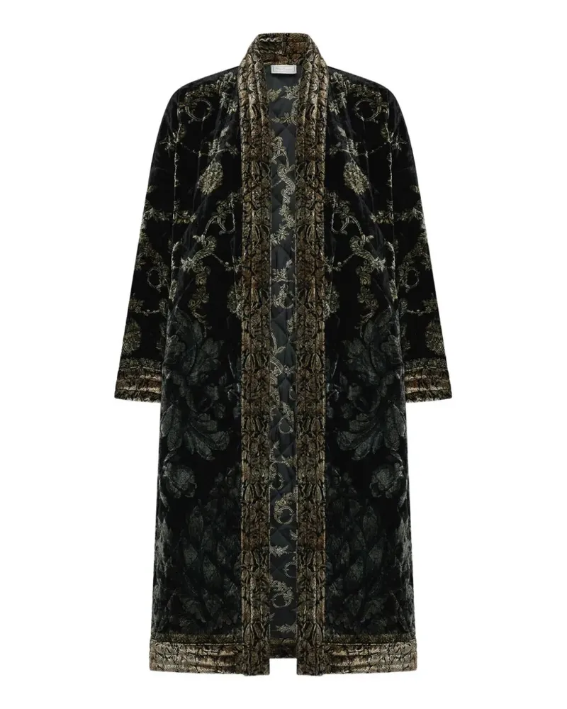 Pierre-Louis Mascia Gesteppter Kandox Kimono mit Blumenprint - Schwarz Schwarz