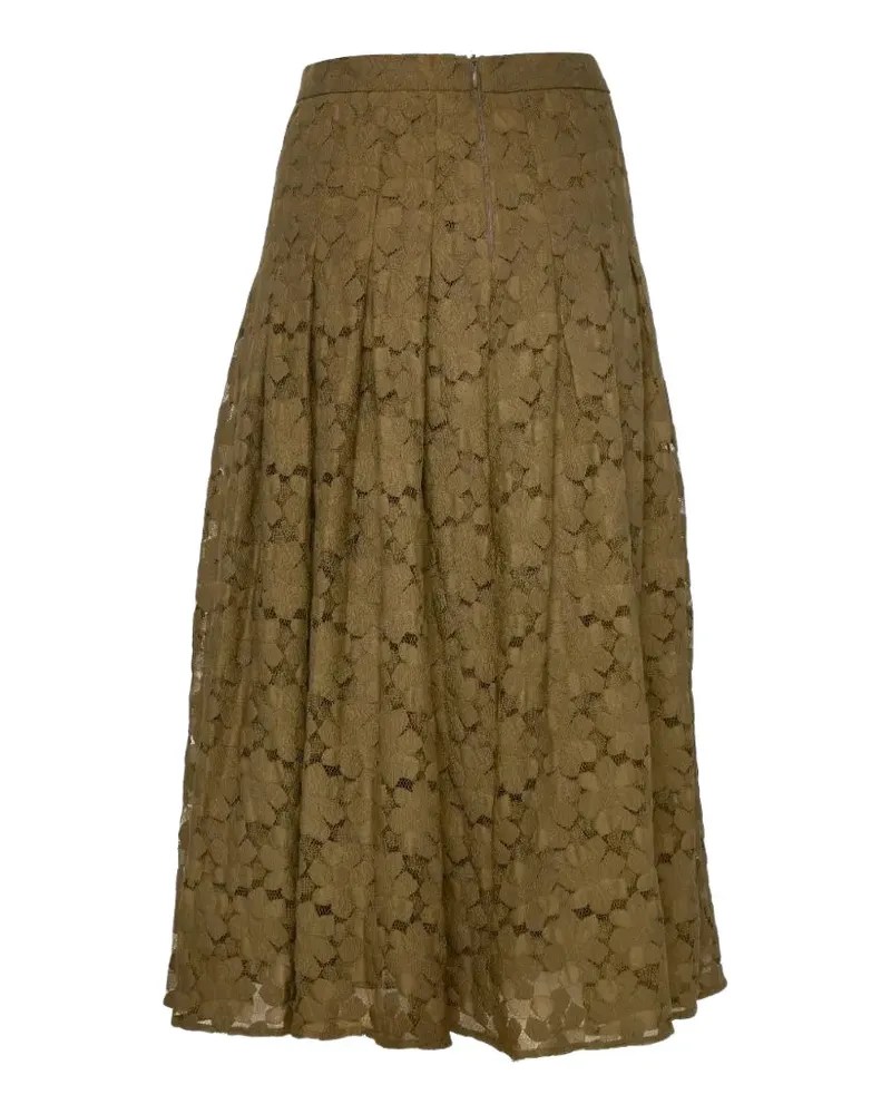 Max Mara pleated godet-effect midi skirt - Grün Grün