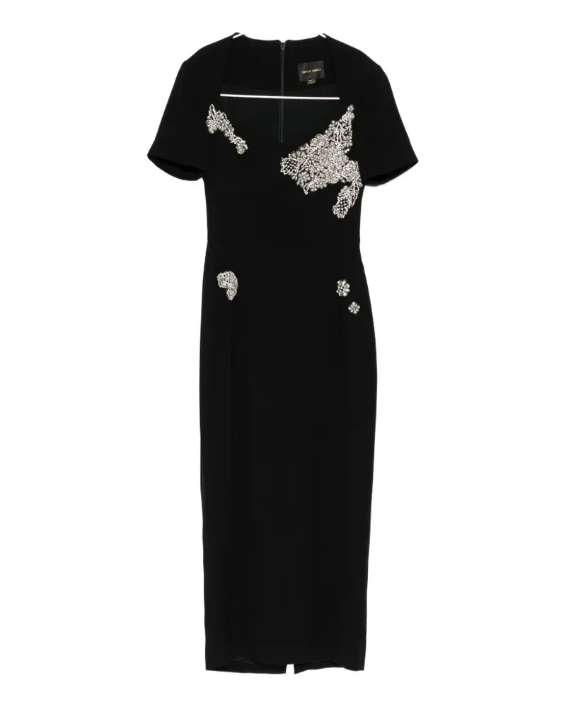 Zuhair Murad crystal-embellished portrait-neck dress - Schwarz Schwarz