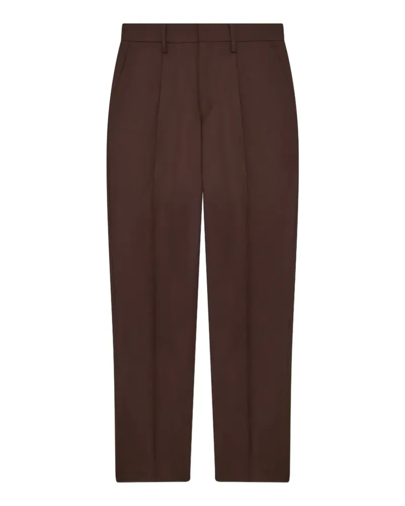 LARDINI pleated straight-leg trousers - Braun Braun