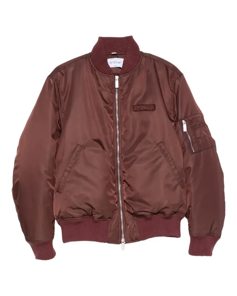OFF-WHITE logo-patch bomber jacket - Rot Rot