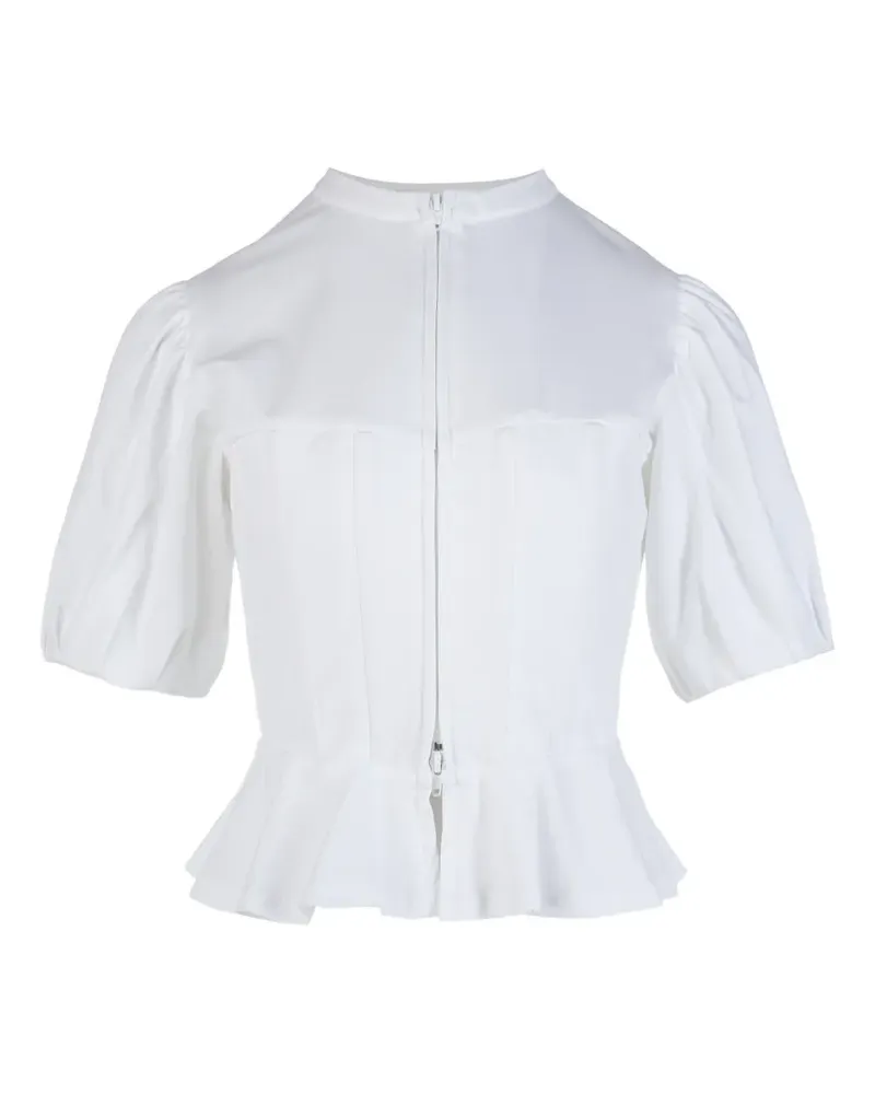 Noir Kei Ninomiya Oberteil mit Puffärmeln - Weiß Weiß