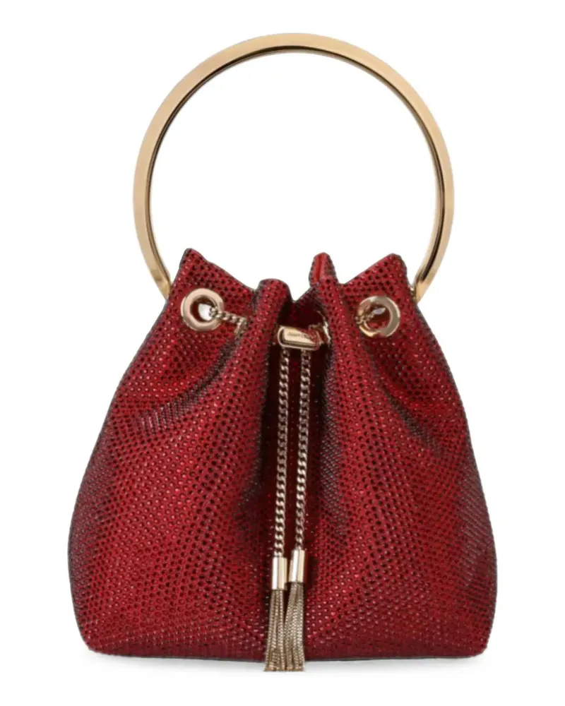 Jimmy Choo Bon Bon Beuteltasche mit Kristallen - Rot Rot