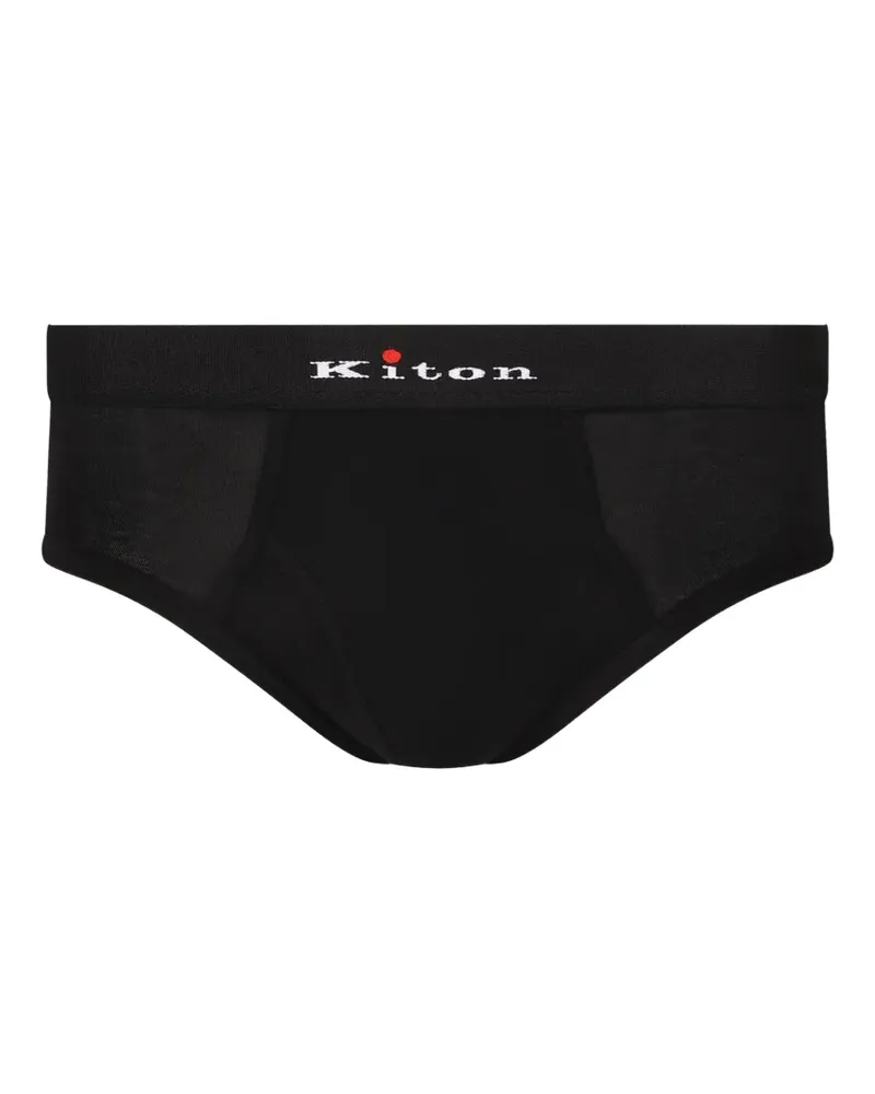 Kiton logo-waistband briefs - Schwarz Schwarz
