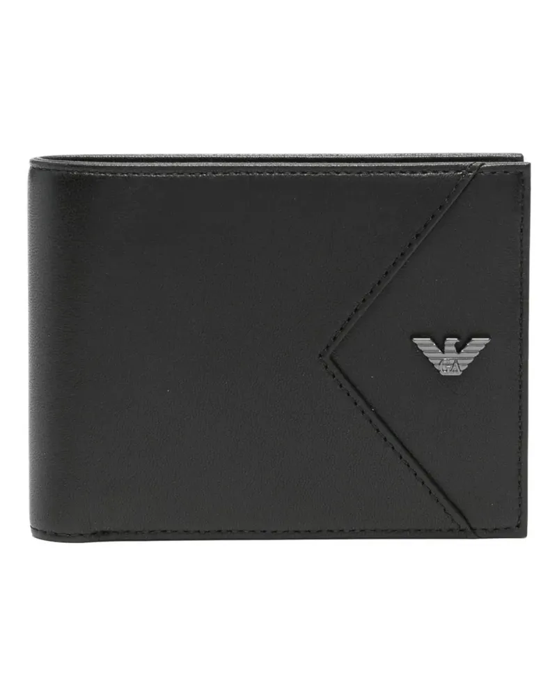 Emporio Armani Portemonnaie mit Adler-Schild - Schwarz Schwarz