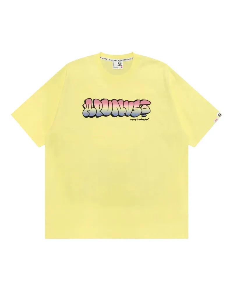 BAPE AAPEUNVS T-Shirt mit Graffiti-Effekt - Gelb Gelb