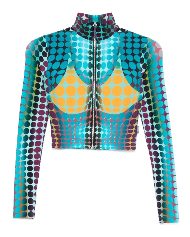 Jean Paul Gaultier long-sleeve zip-fastening top - Blau Blau