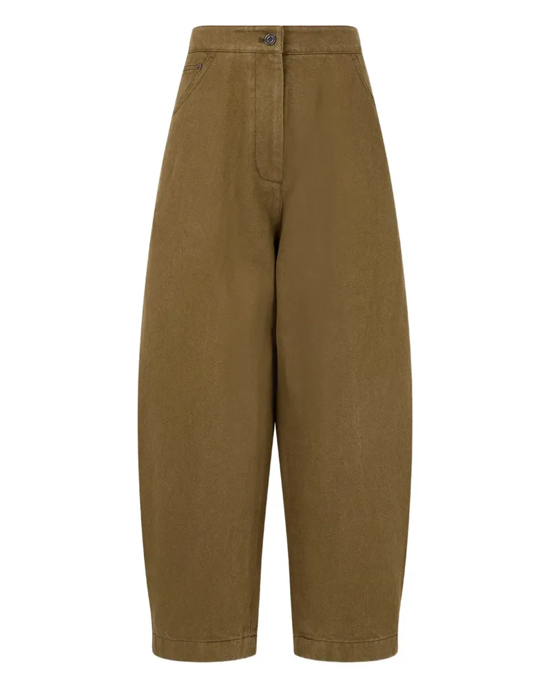 STUDIO TOMBOY elastic-waist tapered trousers - Braun Braun