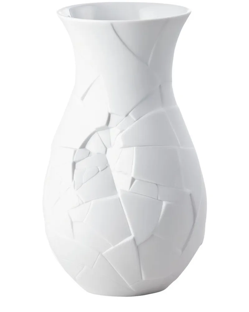 Rosenthal Phases Vase mit Risseffekt - Weiß Weiß
