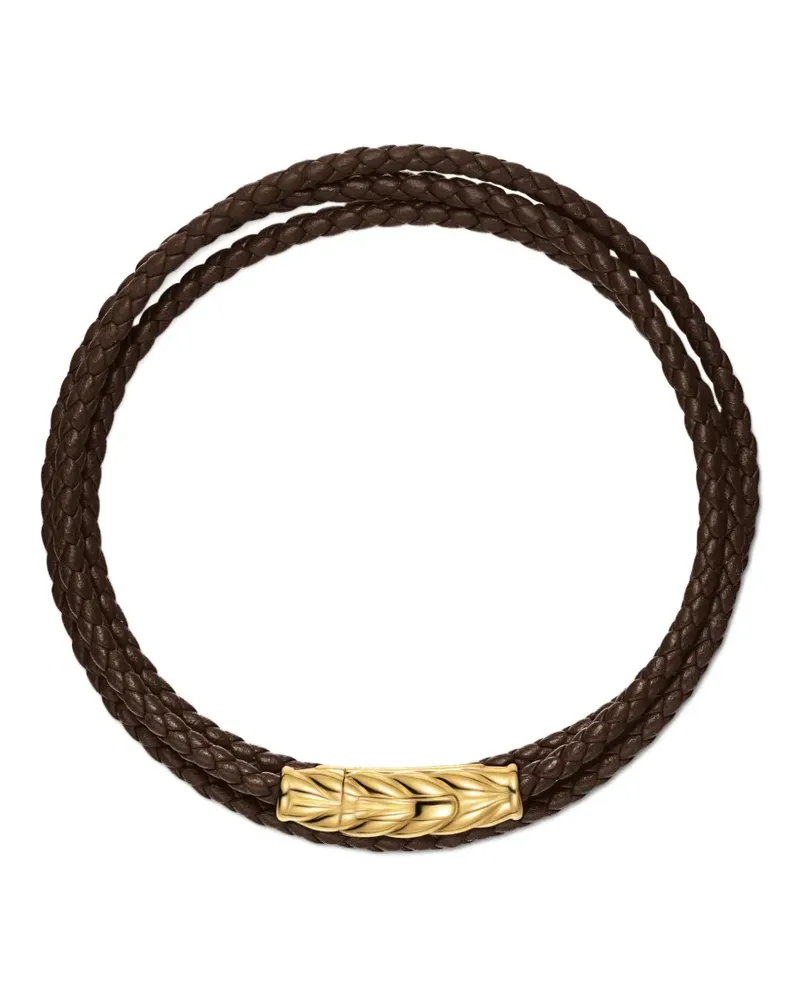 David Yurman 18kt Chevron Triple Wrap Gelbgoldarmband Gold