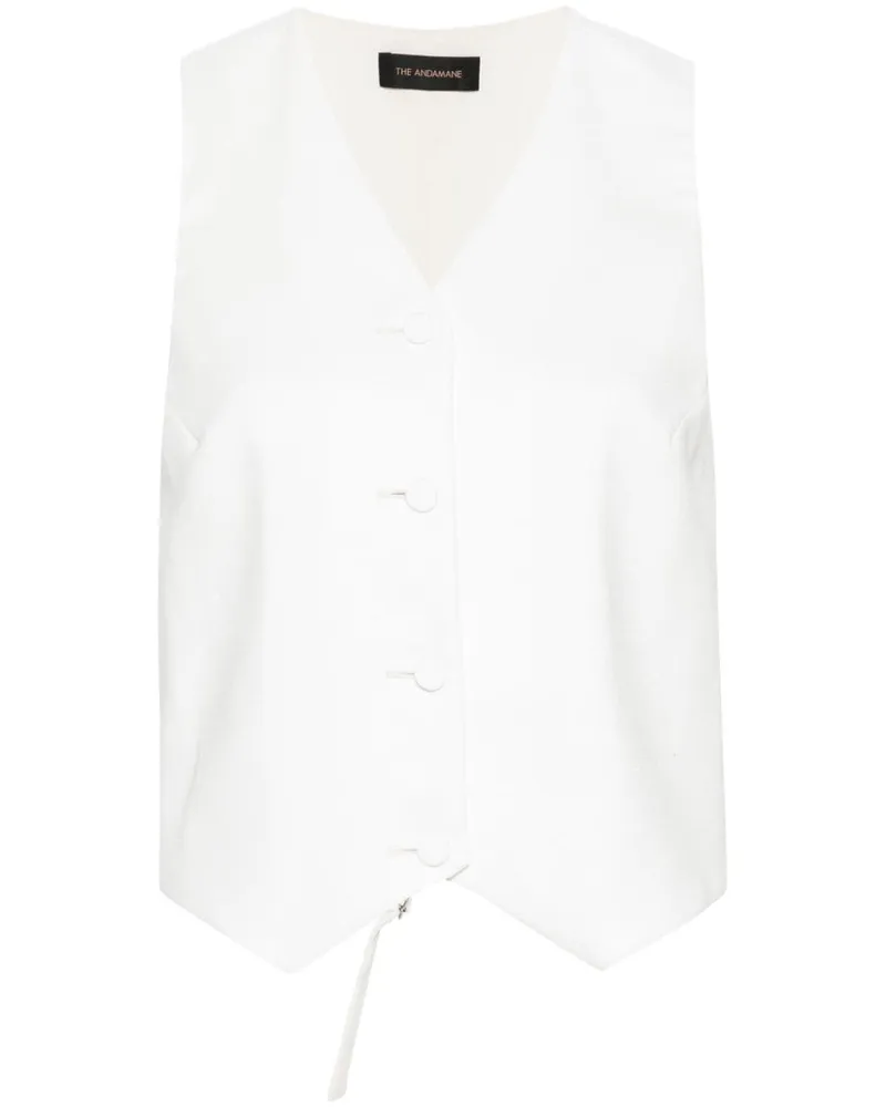 ANDAMANE Geknöpfte Weste aus Krepp - Nude Nude