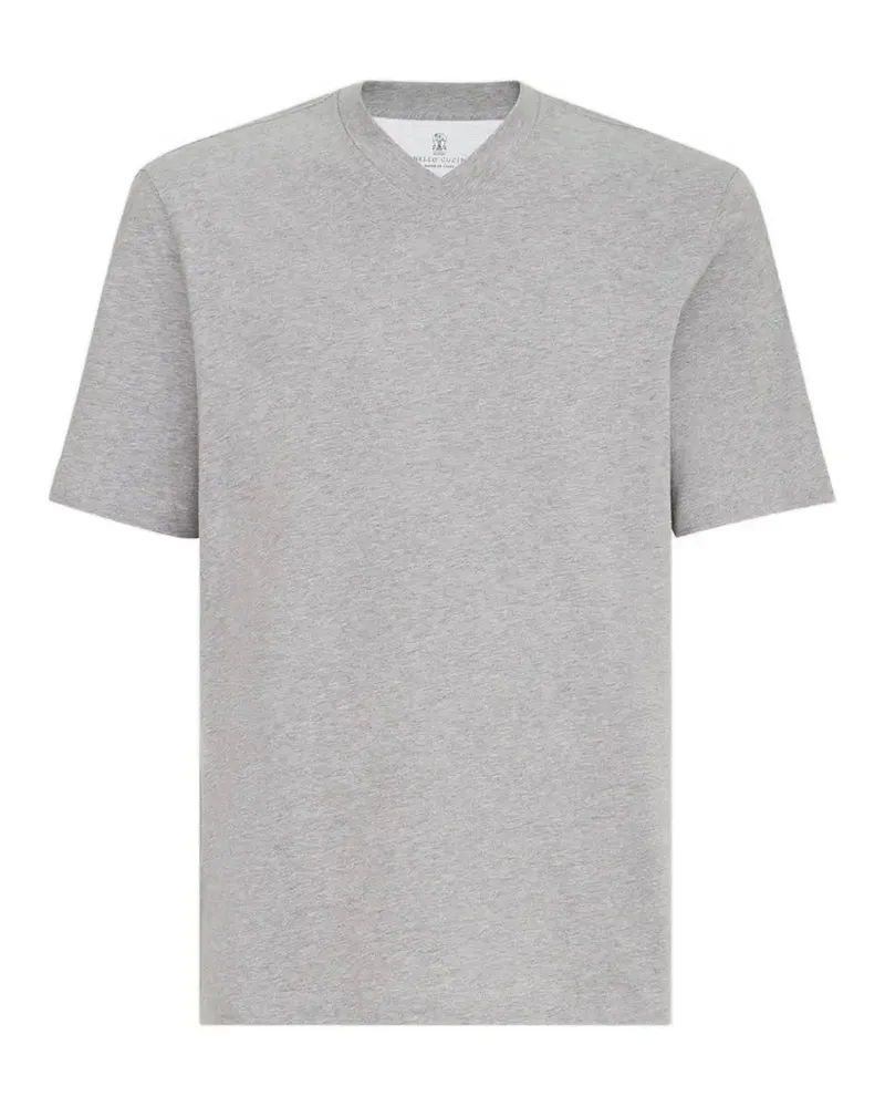 Brunello Cucinelli T-Shirt mit V-Ausschnitt - Grau Grau