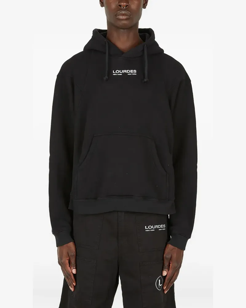 LOURDES New York Hoodie mit grafischem Print - Schwarz Schwarz