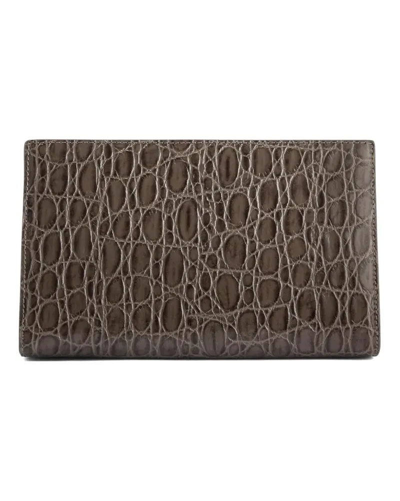 Giuseppe Zanotti Anthita Clutch mit Kroko-Effekt - Grau Grau