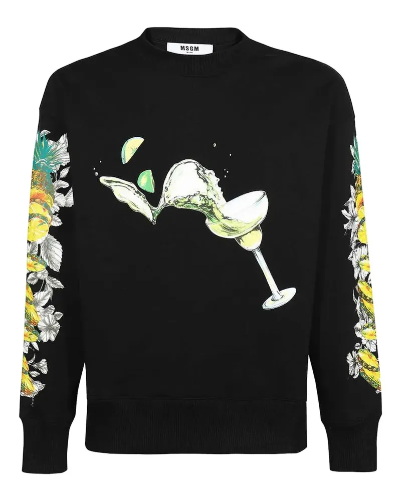 MSGM Sweatshirt mit grafischem Print - Schwarz Schwarz