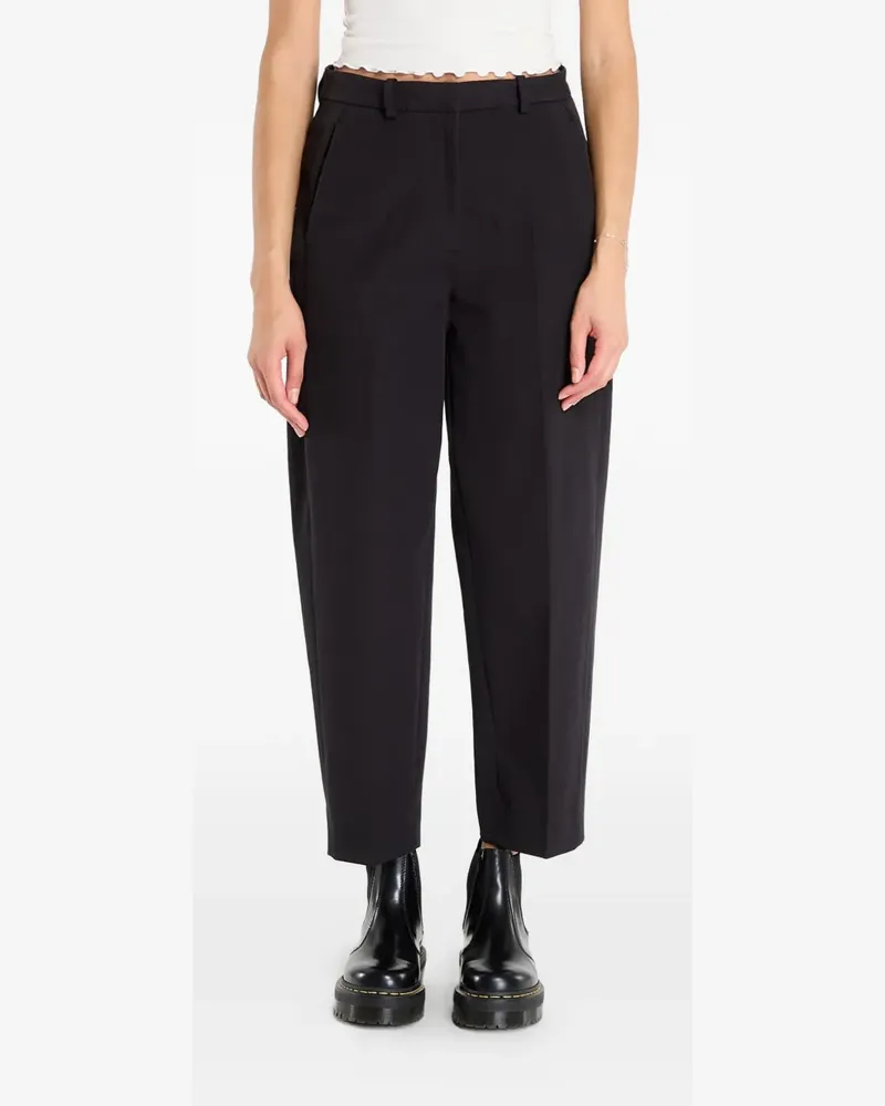 Tommy Hilfiger Barrel Leg Gabardine pleated cotton trousers - Schwarz Schwarz