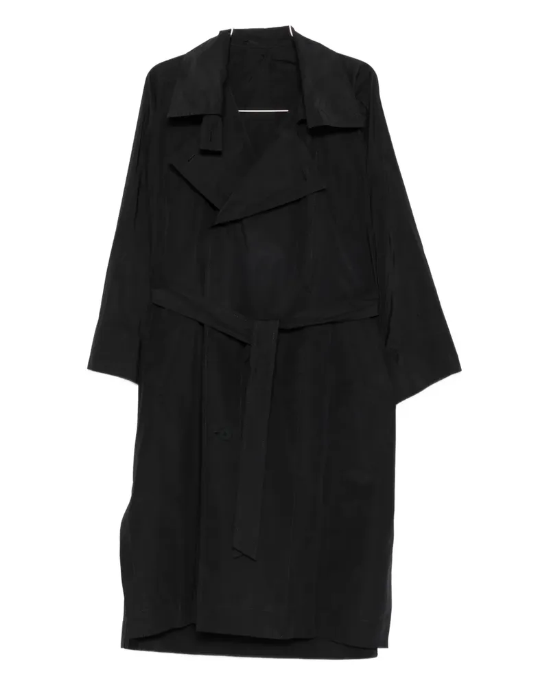 Issey Miyake Trenchcoat mit Gürtel - Schwarz Schwarz