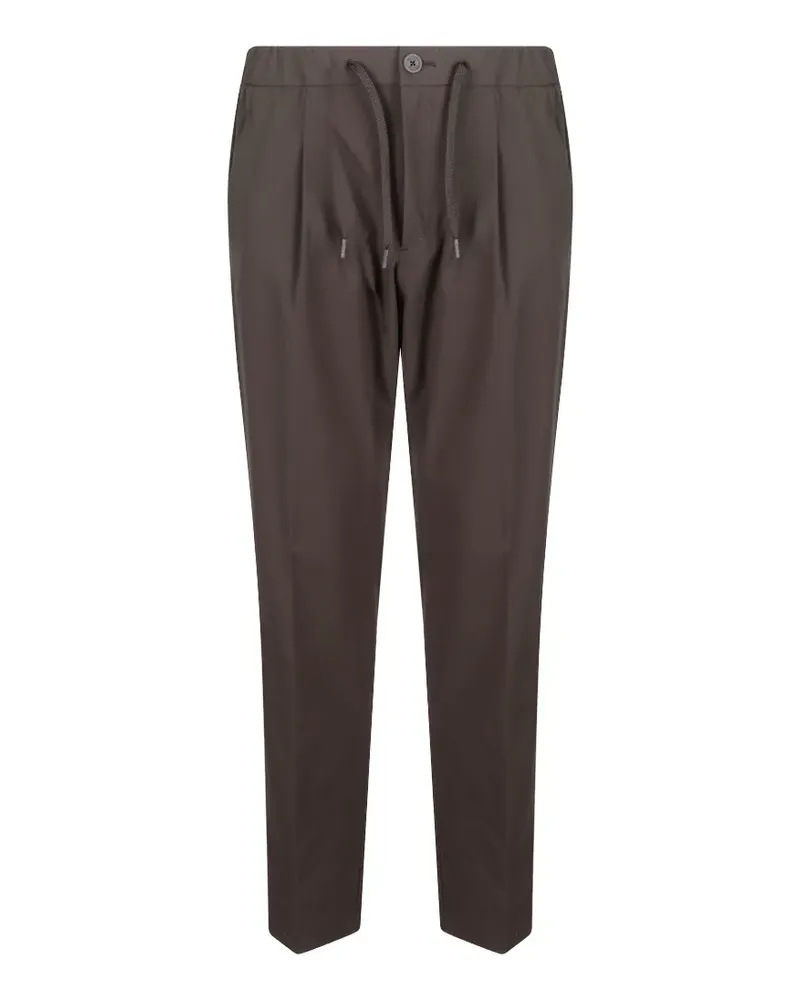 Herno drawstring-waist pleated trousers - Braun Braun