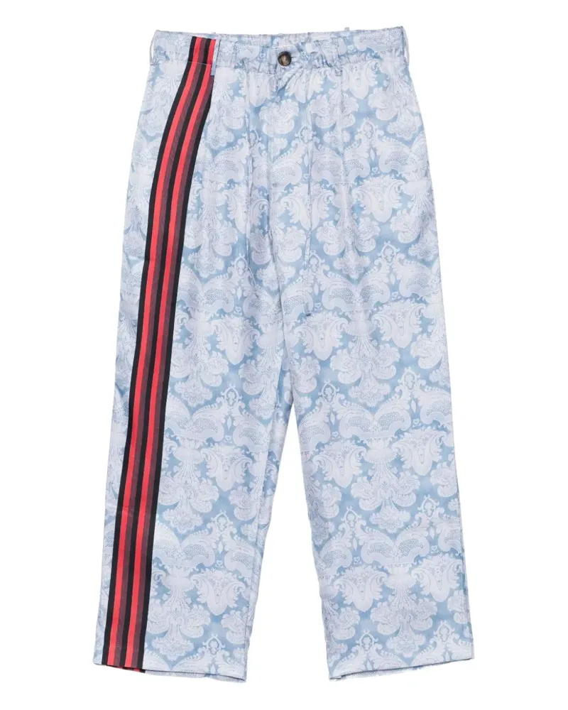 Pierre-Louis Mascia Paisley-Hose mit Streifendetail - Blau Blau