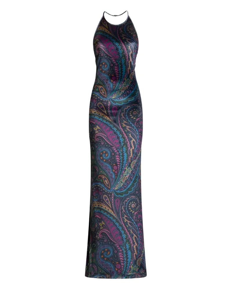 Etro Maxikleid mit Paisley-Print - Blau Blau