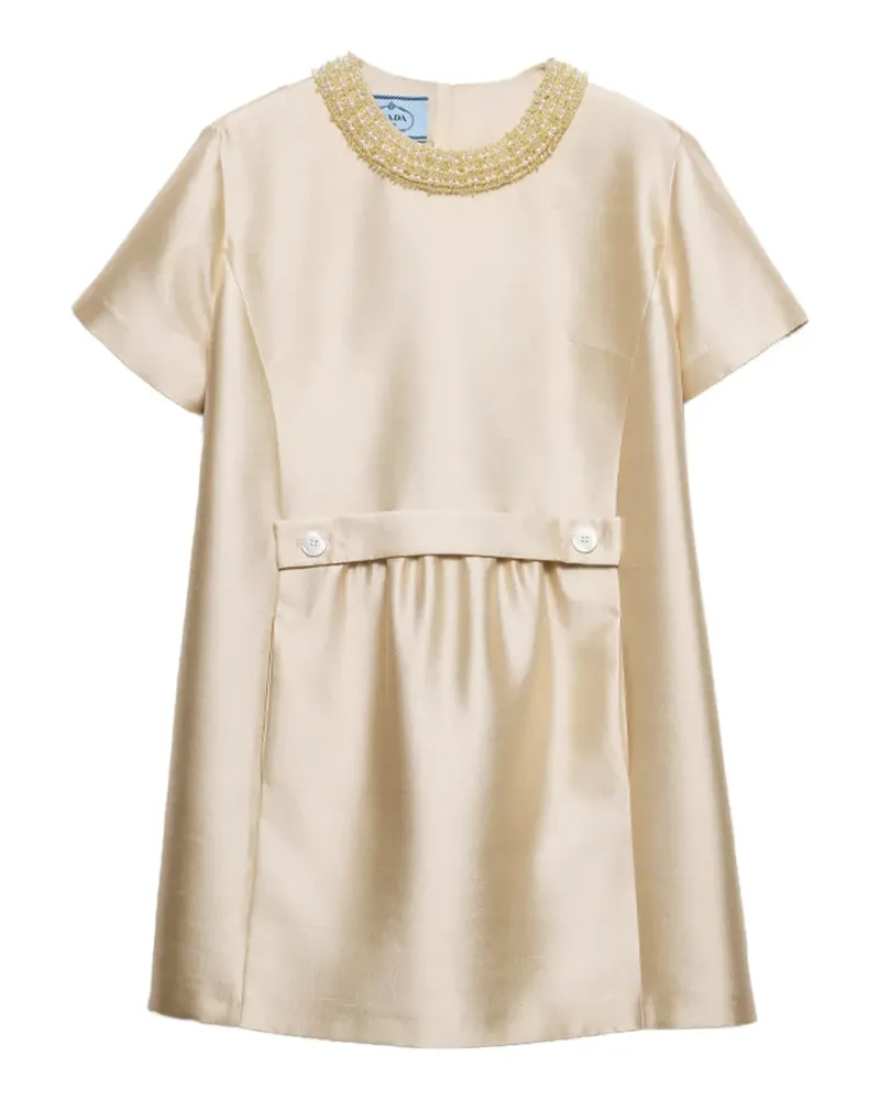 Prada Minikleid mit besticktem Kragen - Nude Nude