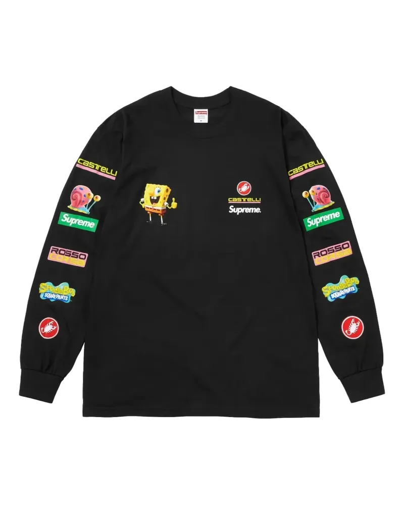 Supreme Being x SpongeBob x Castelli Racing Langarmshirt - Schwarz Schwarz