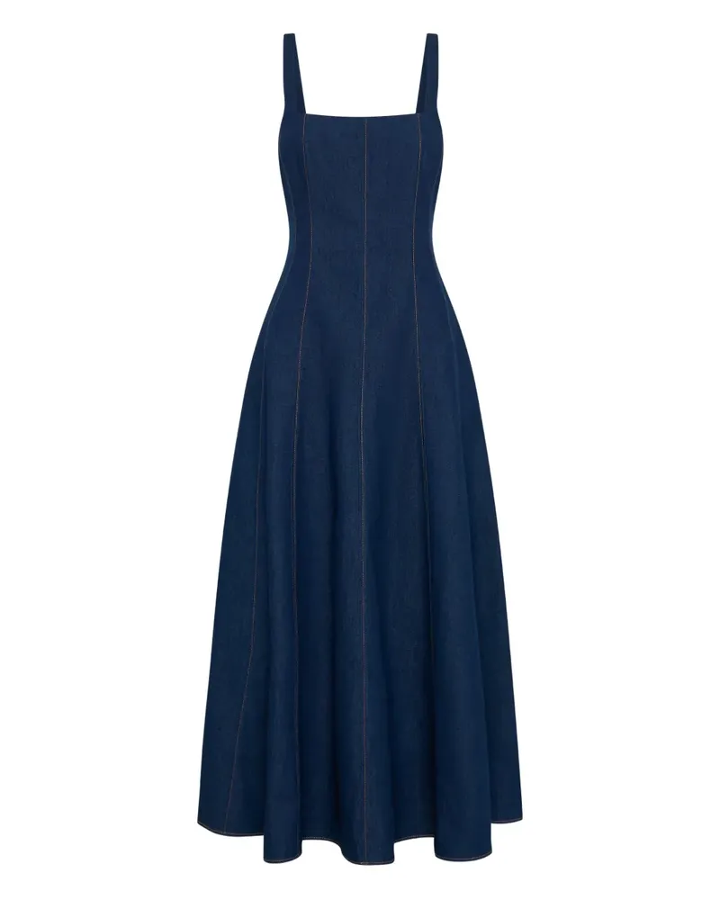 NICHOLAS Maxikleid mit eckigem Ausschnitt - Blau Blau
