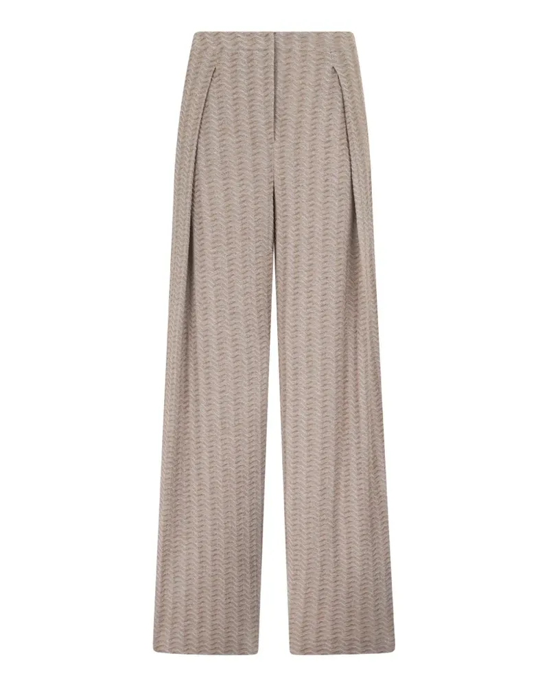 Emporio Armani pleated palazzo pants - Nude Nude
