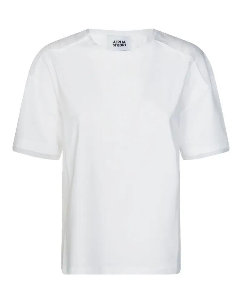 Alpha Studio insert boxy T-shirt - Weiß Weiß
