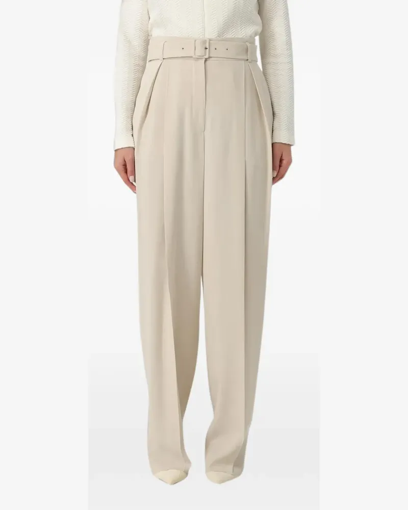 Emporio Armani Plissierte Hose mit Gürtel - Nude Nude