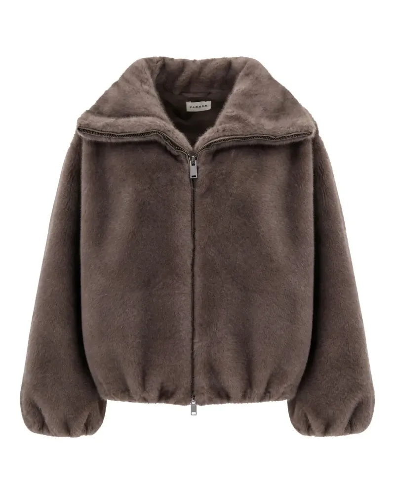 P.A.R.O.S.H. P.A.R.O H. faux-fur zip-up jacket - Braun Braun
