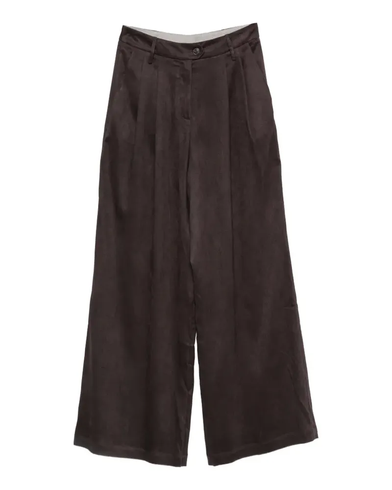 ALYSI Wide-Leg-Hose mit Bundfalten - Braun Braun