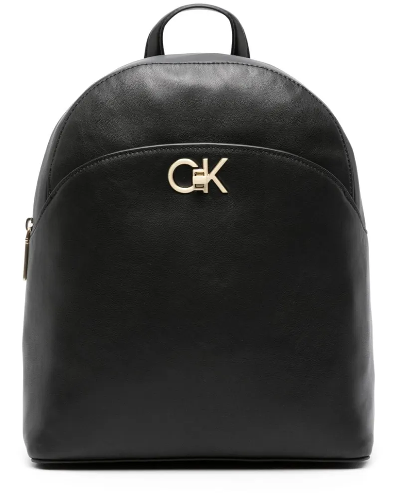 Calvin Klein Rucksack mit Monogramm-Schild Schwarz