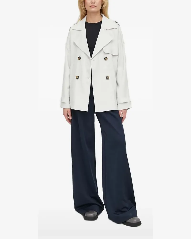 BRUUNS BAZAAR Zweireihiger Trenchcoat - Nude Nude
