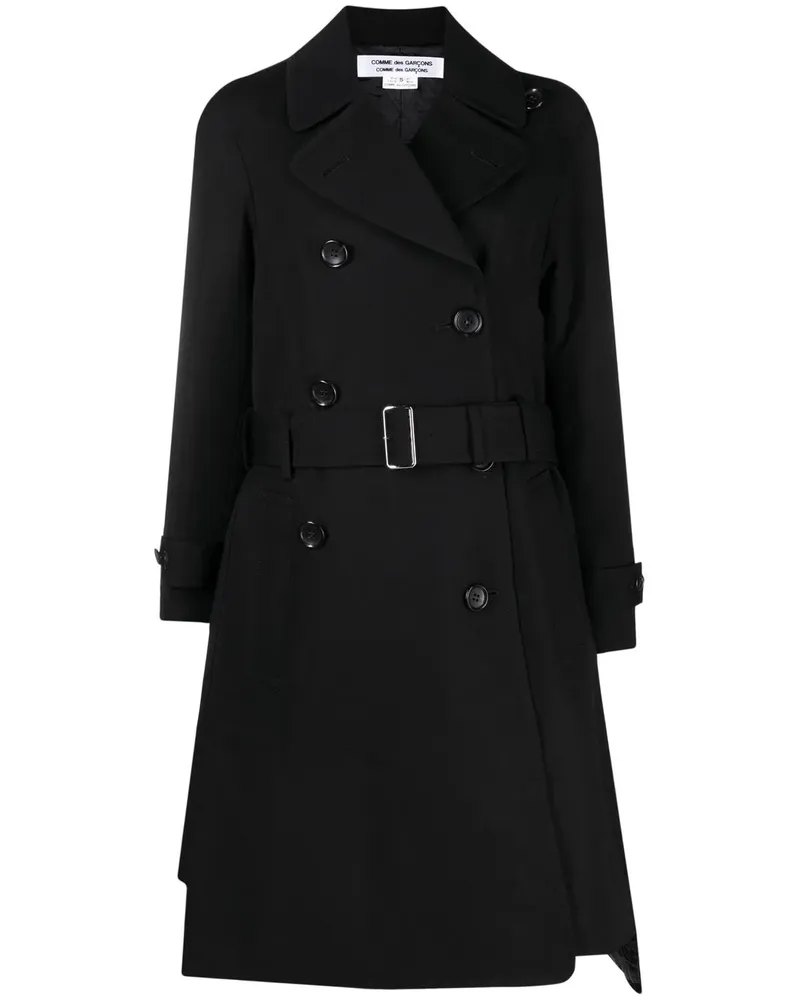 Comme des Garçons Doppelreihiger Mantel - Schwarz Schwarz