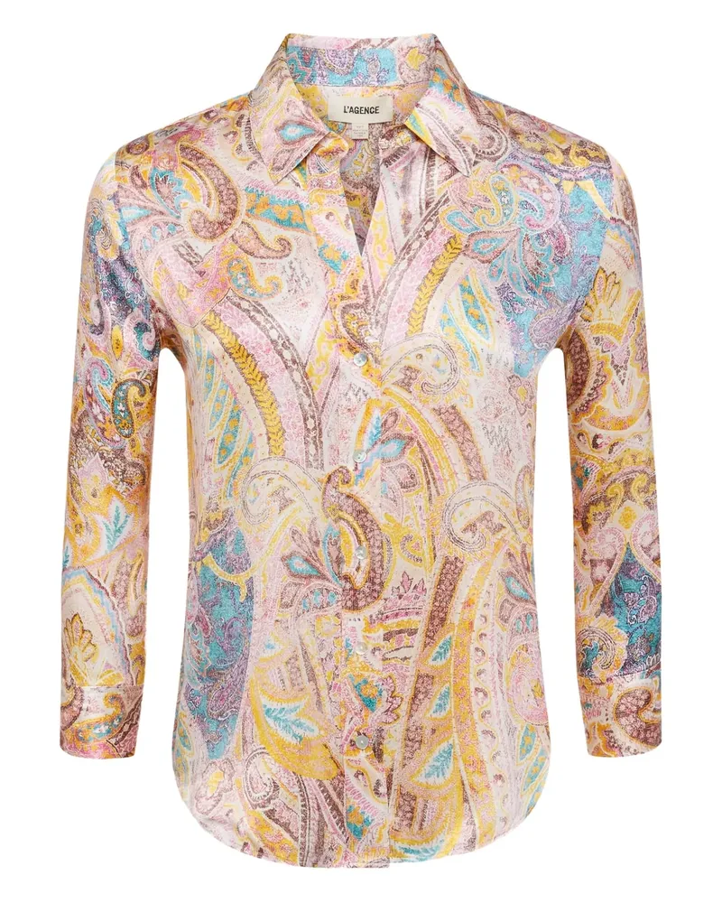 L'Agence Hemd mit Paisley-Print - Nude Nude