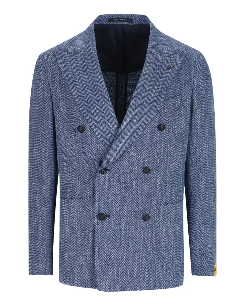Tagliatore double-breasted patch-pocket blazer - Blau Blau
