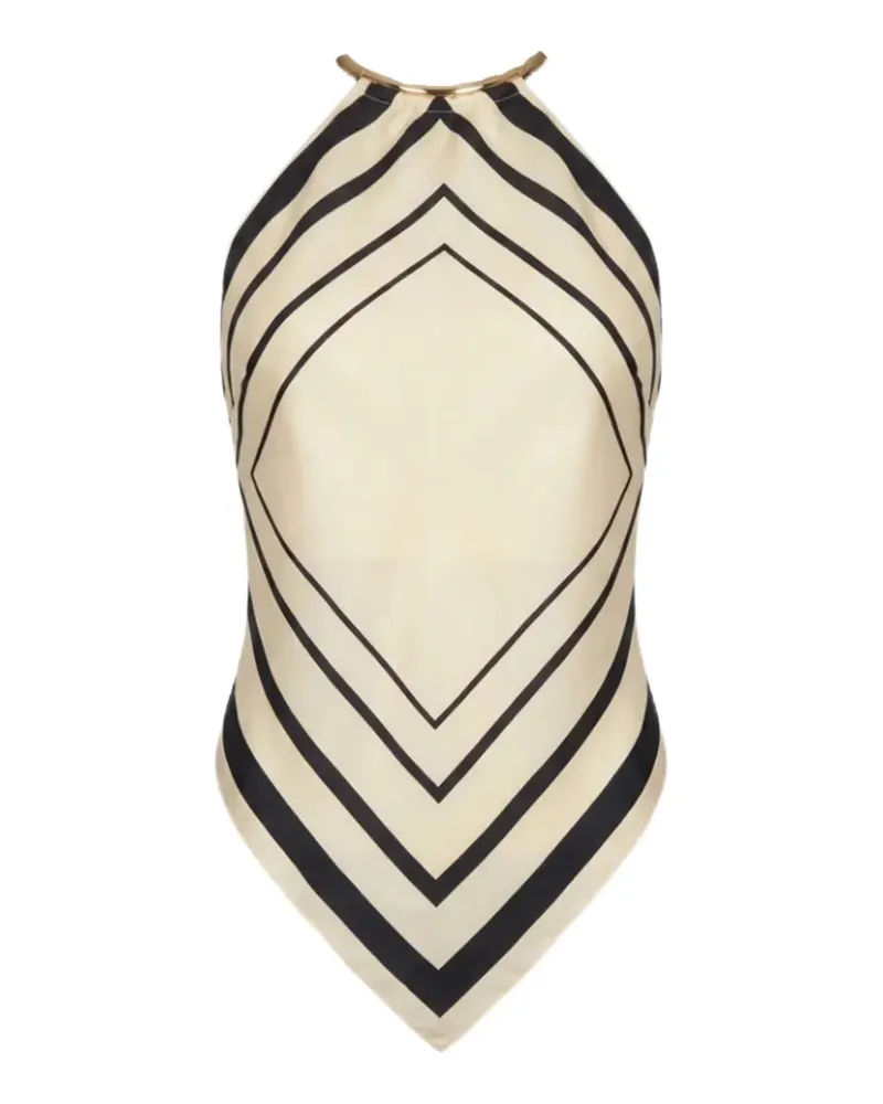 NICHOLAS Skye halterneck top - Nude Nude